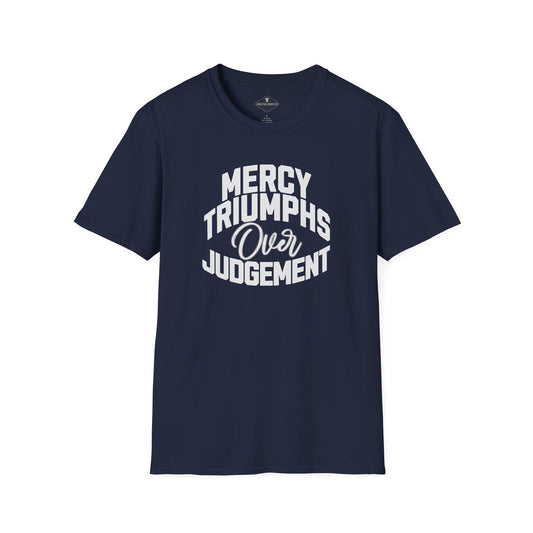 Mercy Triumphs Over Judgement Navy Blue T-Shirt