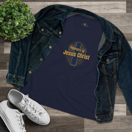 Property Of Jesus Christ Navy Womens T-Shirt