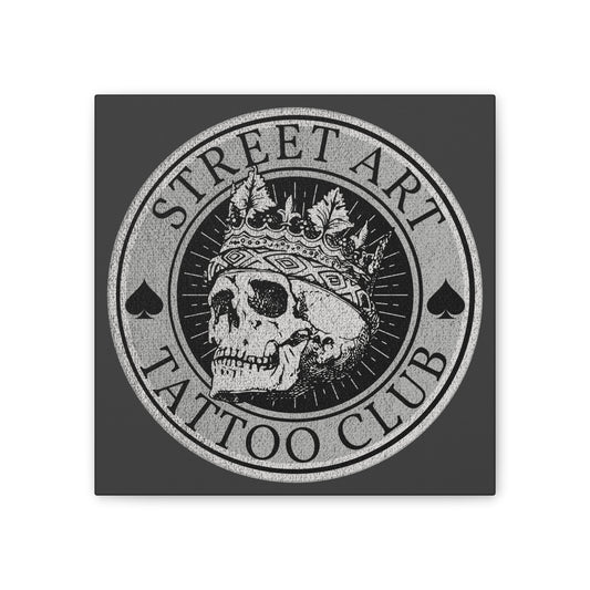 Street Art Tattoo Club Grey Wall Canvas