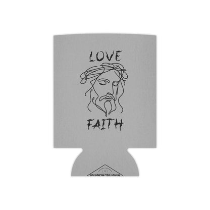 Jesus Love Faith Grey Koozie Can Cooler