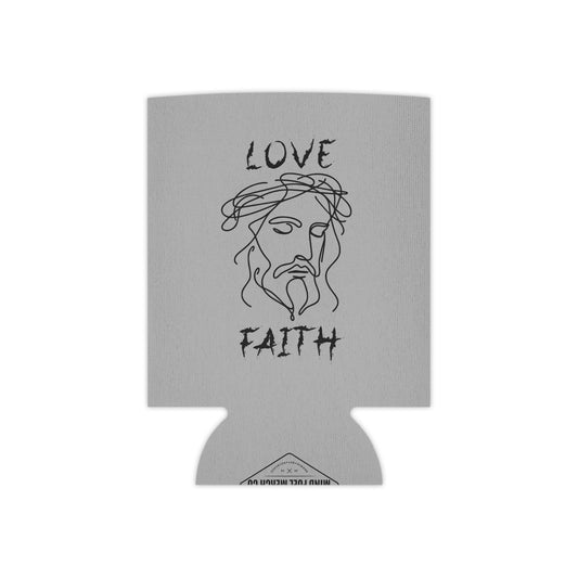 Jesus Love Faith Grey Koozie Can Cooler