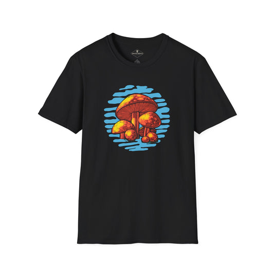 Vintage 1970's Mushrooms Black T-Shirt