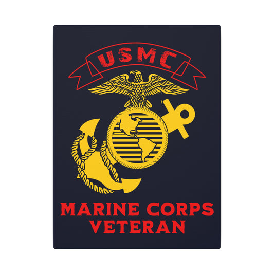 US Marine Corps Veteran Blue Wall Canvas