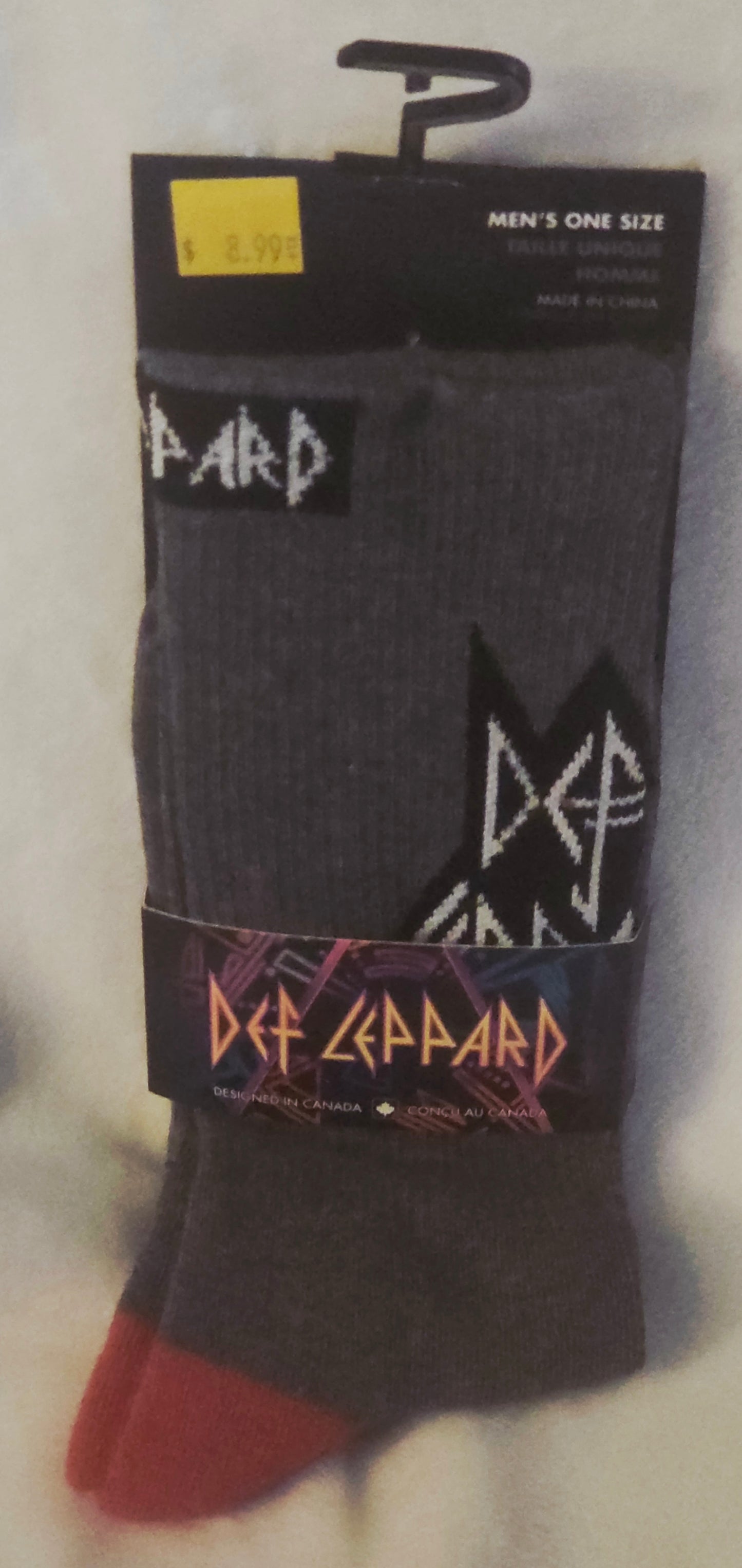 New Leppard Band Logo Grey & Red Woven Socks