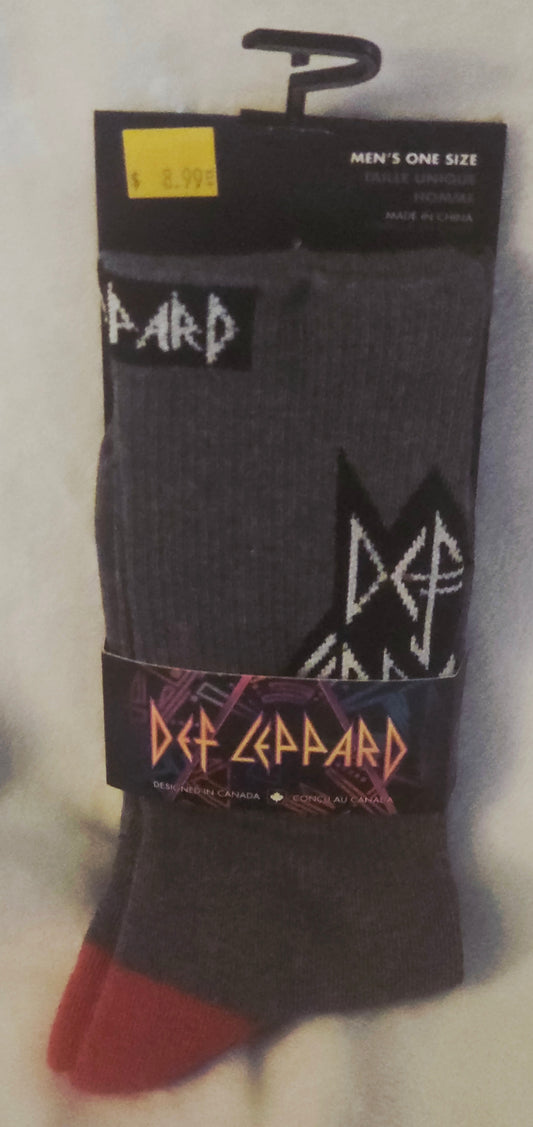 New Leppard Band Logo Grey & Red Woven Socks