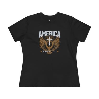 America In God We Trust Black Womens T-Shirt