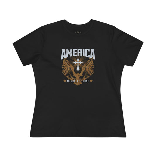 America In God We Trust Black Womens T-Shirt