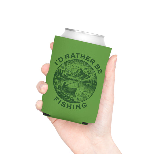 I'd Rather Be Fishing Green Koozie Can Cooler