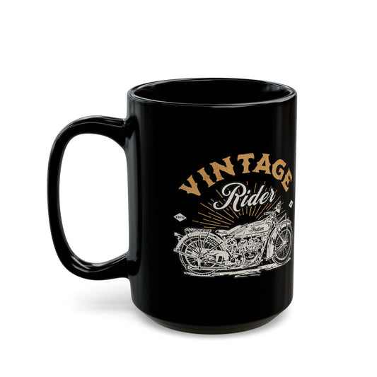 Vintage Rider Motorcycle Black Mug