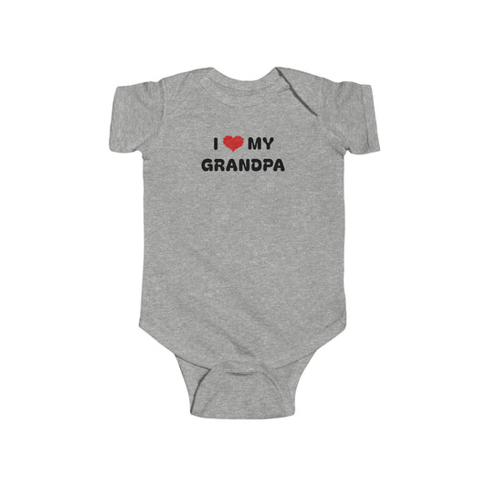 I Love My Grandpa Grey Baby Onesie