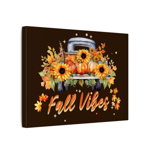 Fall Vibes Brown Wall Canvas