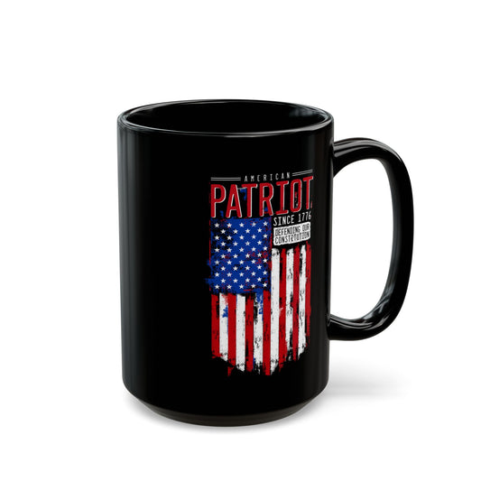 American Patriot Flag Black Mug
