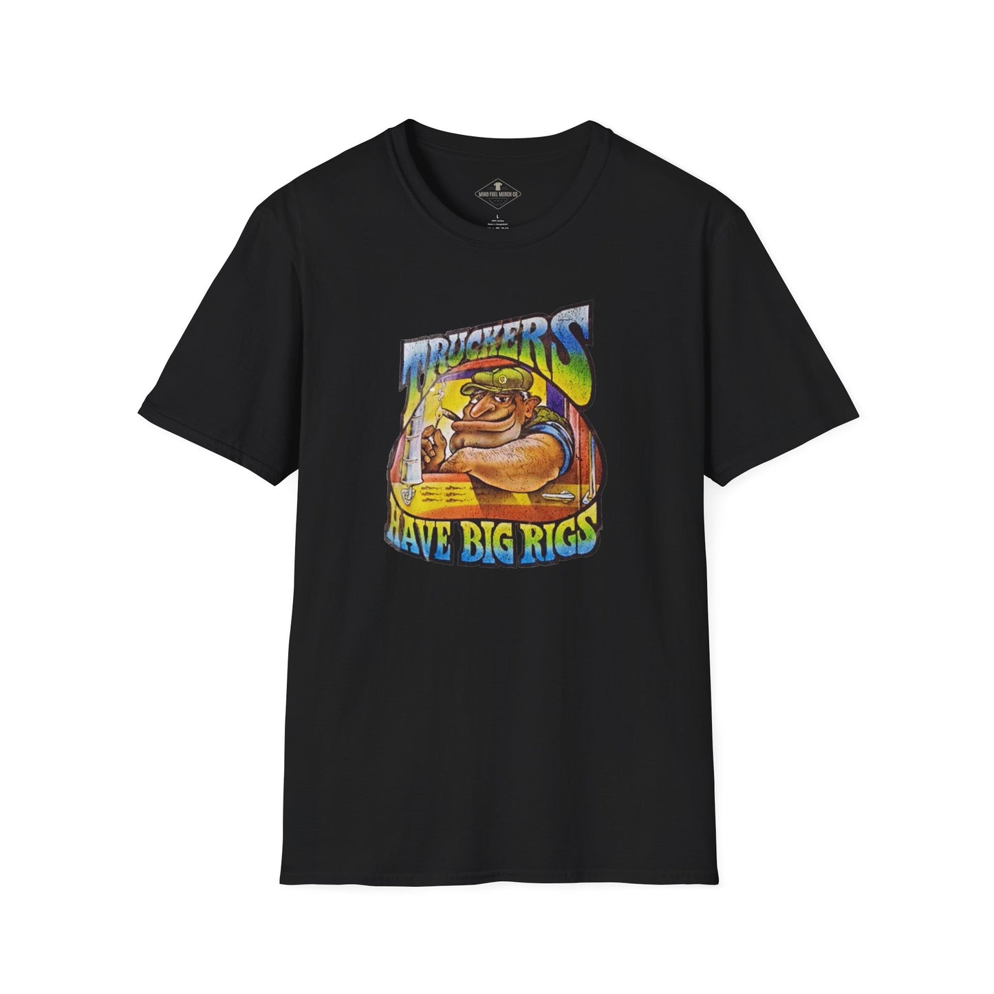 Vintage 1970's Truckers Have Big Rigs Black T-Shirt