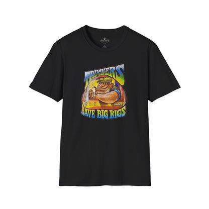 Vintage 1970's Truckers Have Big Rigs Black T-Shirt