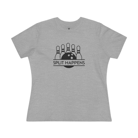 Split Happens Bowling Grey Womens T-Shirt