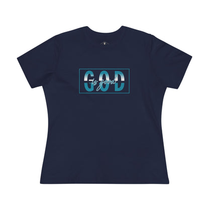 God Is Good Navy Womens T-Shirt