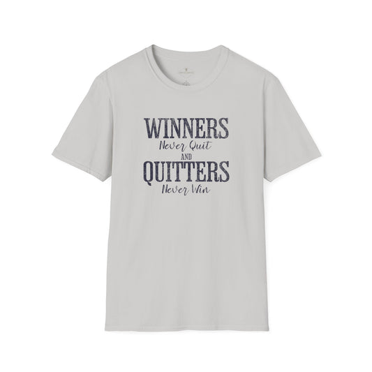 Winners Never Quit Silver Grey T-Shirt