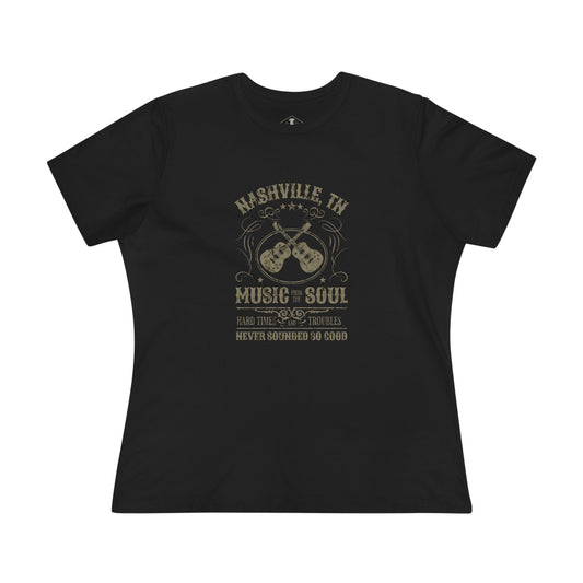 Nashville Guitars Black Womens T-Shirt
