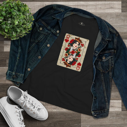 Queen Of Hearts Black Womens T-Shirt