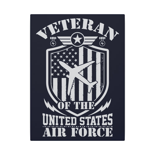 US Air Force Veteran Blue Wall Canvas