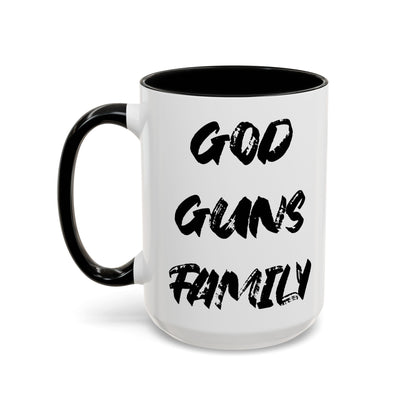 God Guns Family Black Accent Mug