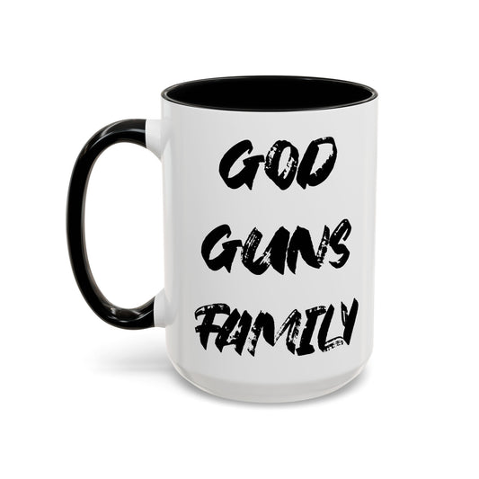 God Guns Family Black Accent Mug