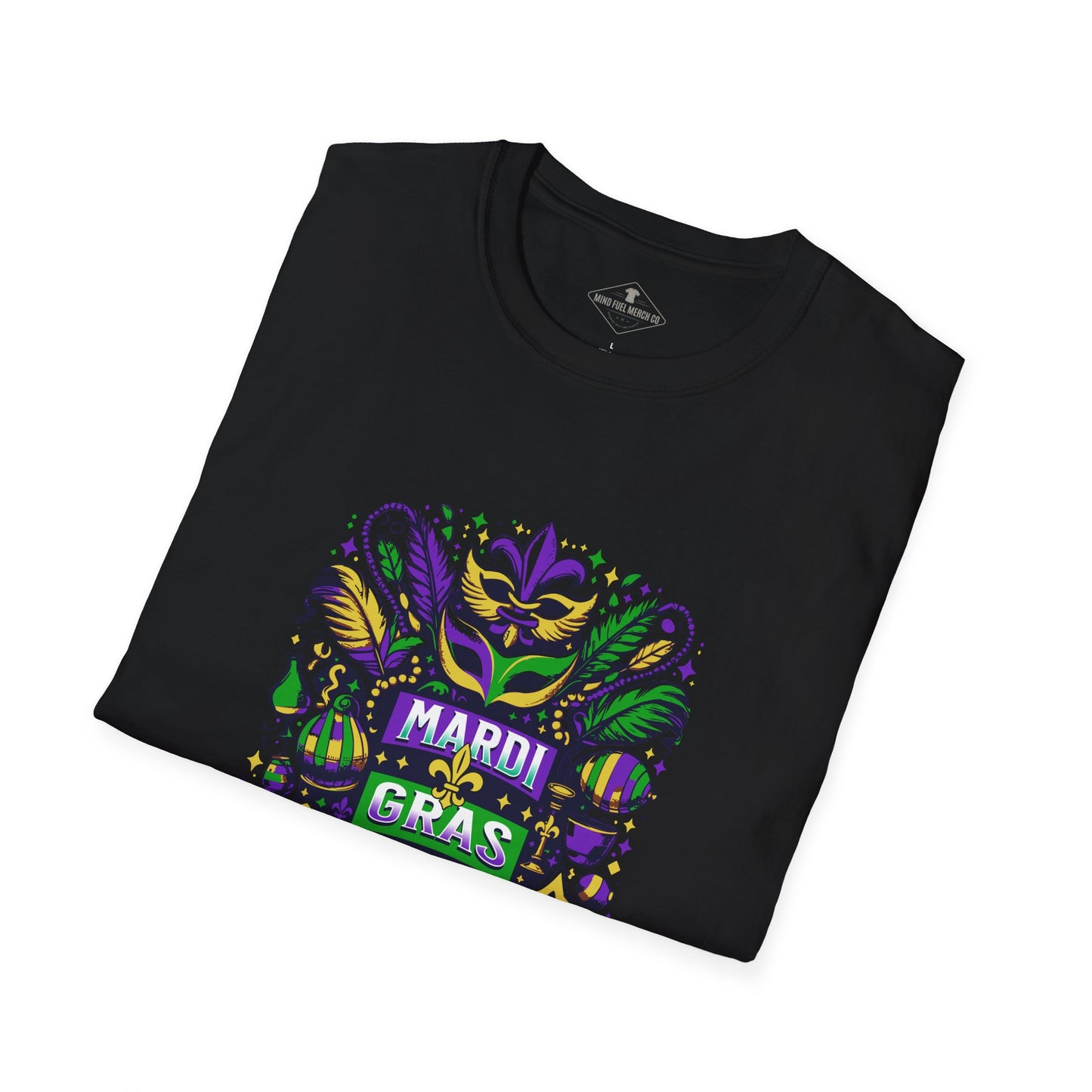 Mardi Gras Collage Black T-Shirt