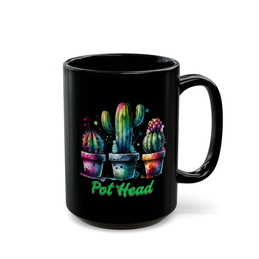 Pot Head Black Mug