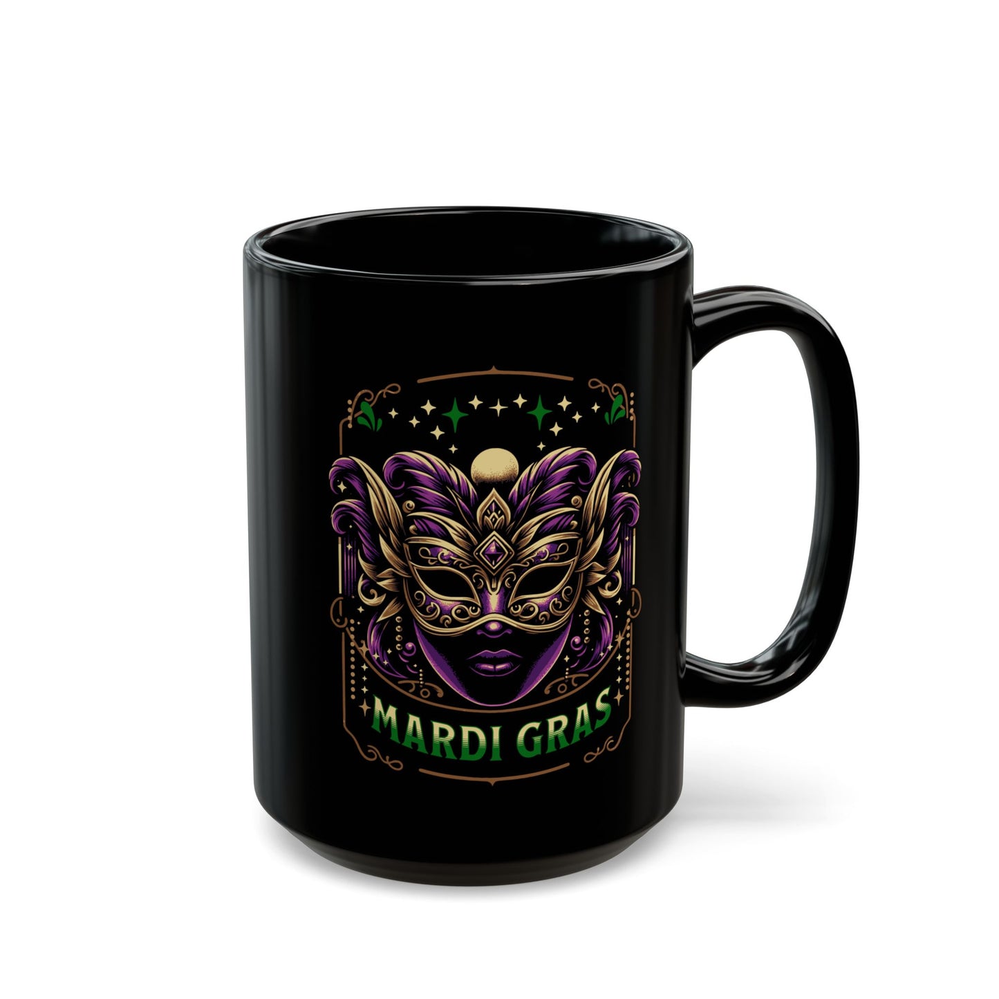 Mardi Gras Fancy Mask Black Mug