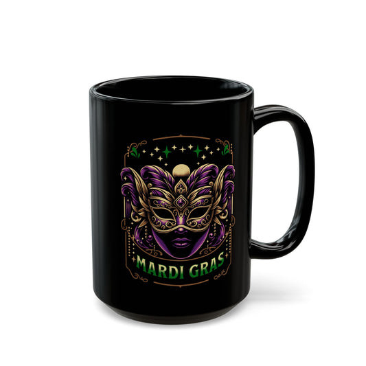 Mardi Gras Fancy Mask Black Mug