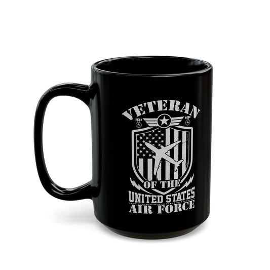 US Air Force Veteran Black Mug