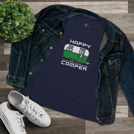 Happy Camper Navy Womens T-Shirt