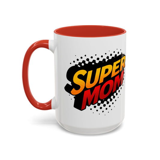 Super Mom Red Accent Mug