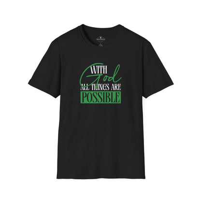 With God All Things Are Possible Black T-Shirt