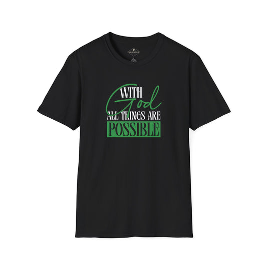 With God All Things Are Possible Black T-Shirt