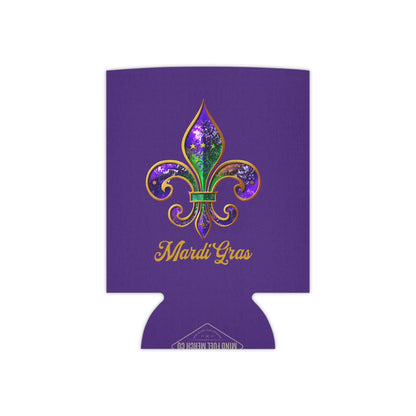 Mardi Gras Fleur De Lis Purple Koozie Can Cooler
