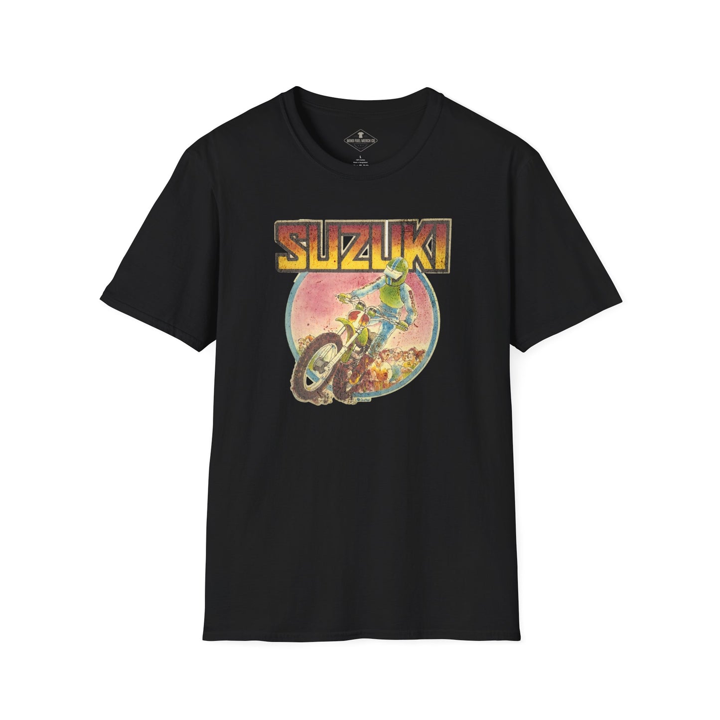 Vintage 1970's Suzuki Motorbike Black T-Shirt