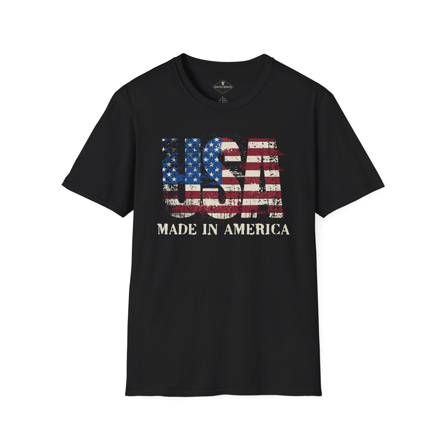 USA Made In America Black T-Shirt