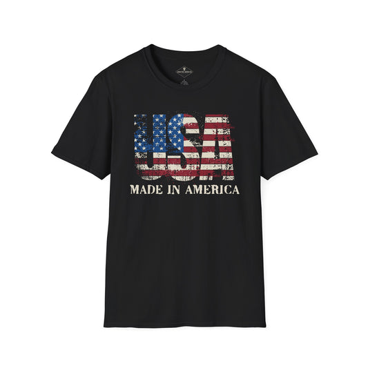 USA Made In America Black T-Shirt