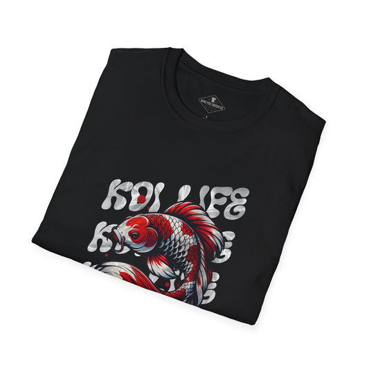 Koi Life Fish Black T-Shirt