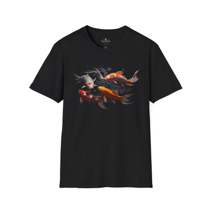 Swimming Japanese Koi Black T-Shirt