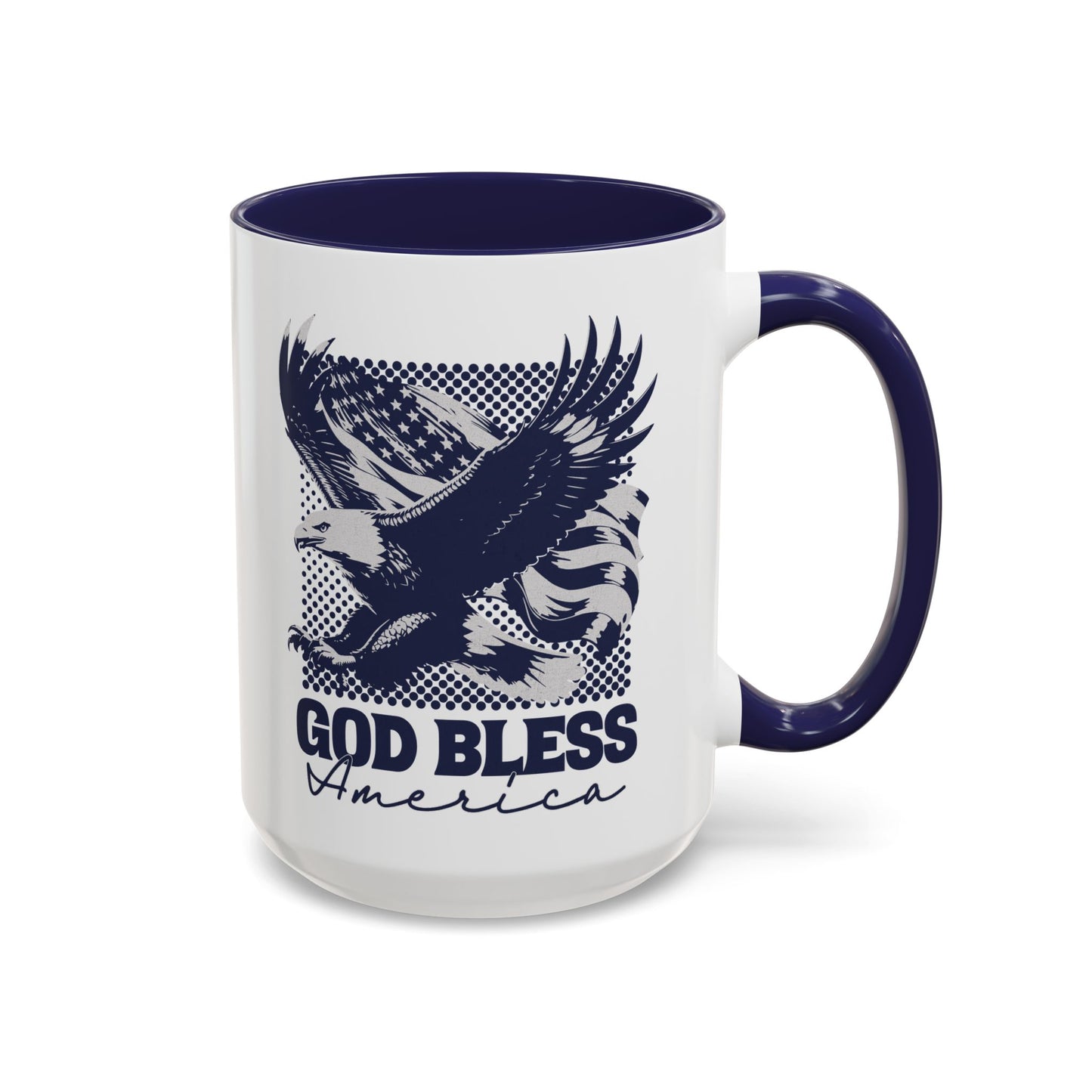 God Bless America Navy Accent Mug