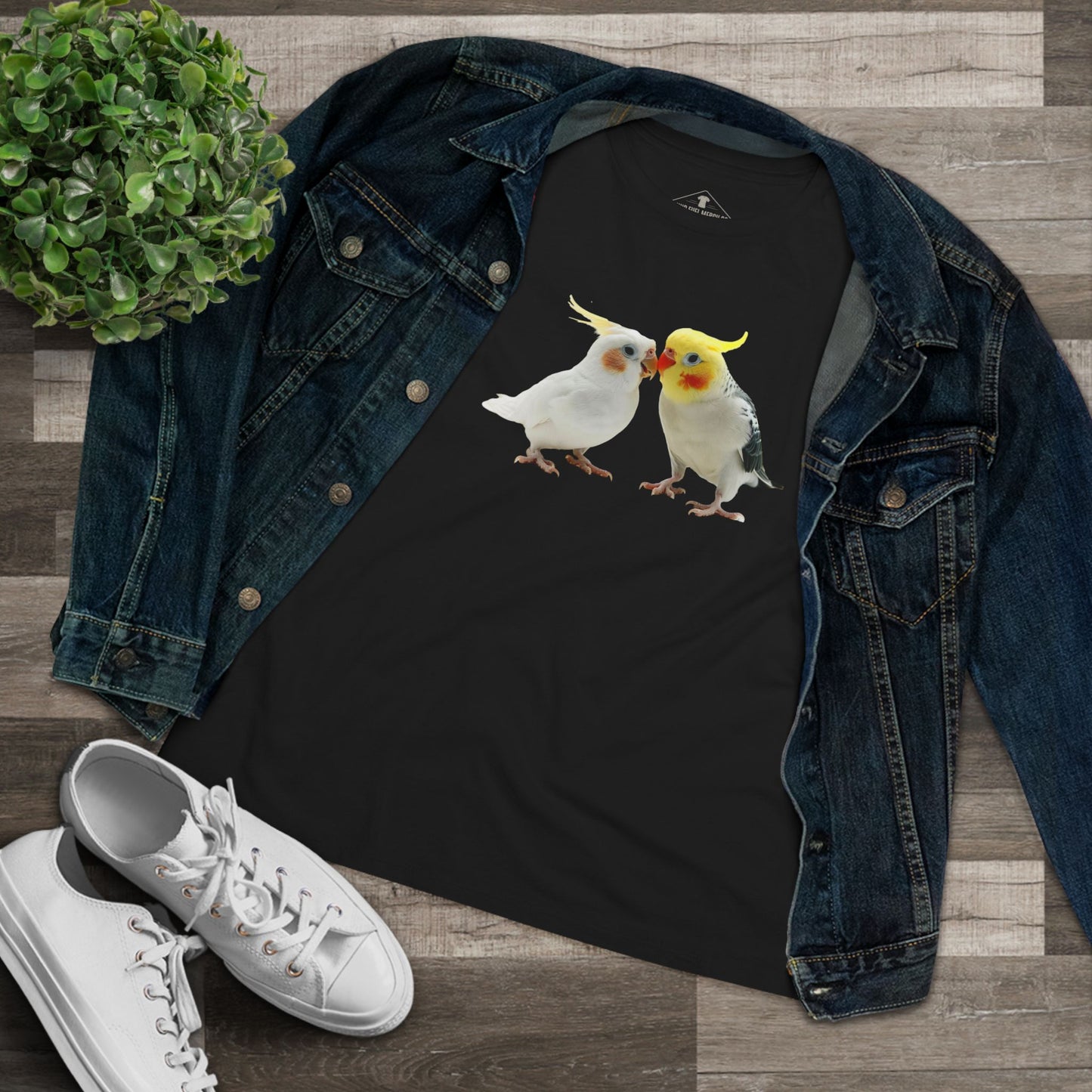 Cockatiels Black Womens T-Shirt