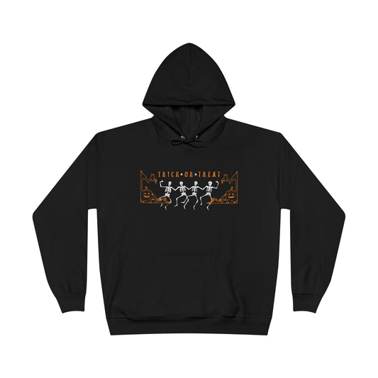 Trick Or Treat Halloween Skeletons Black Hoodie