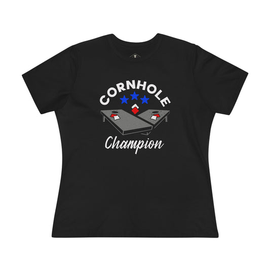 Cornhole Champion Black Womens T-Shirt