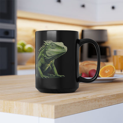 Iguana Black Mug