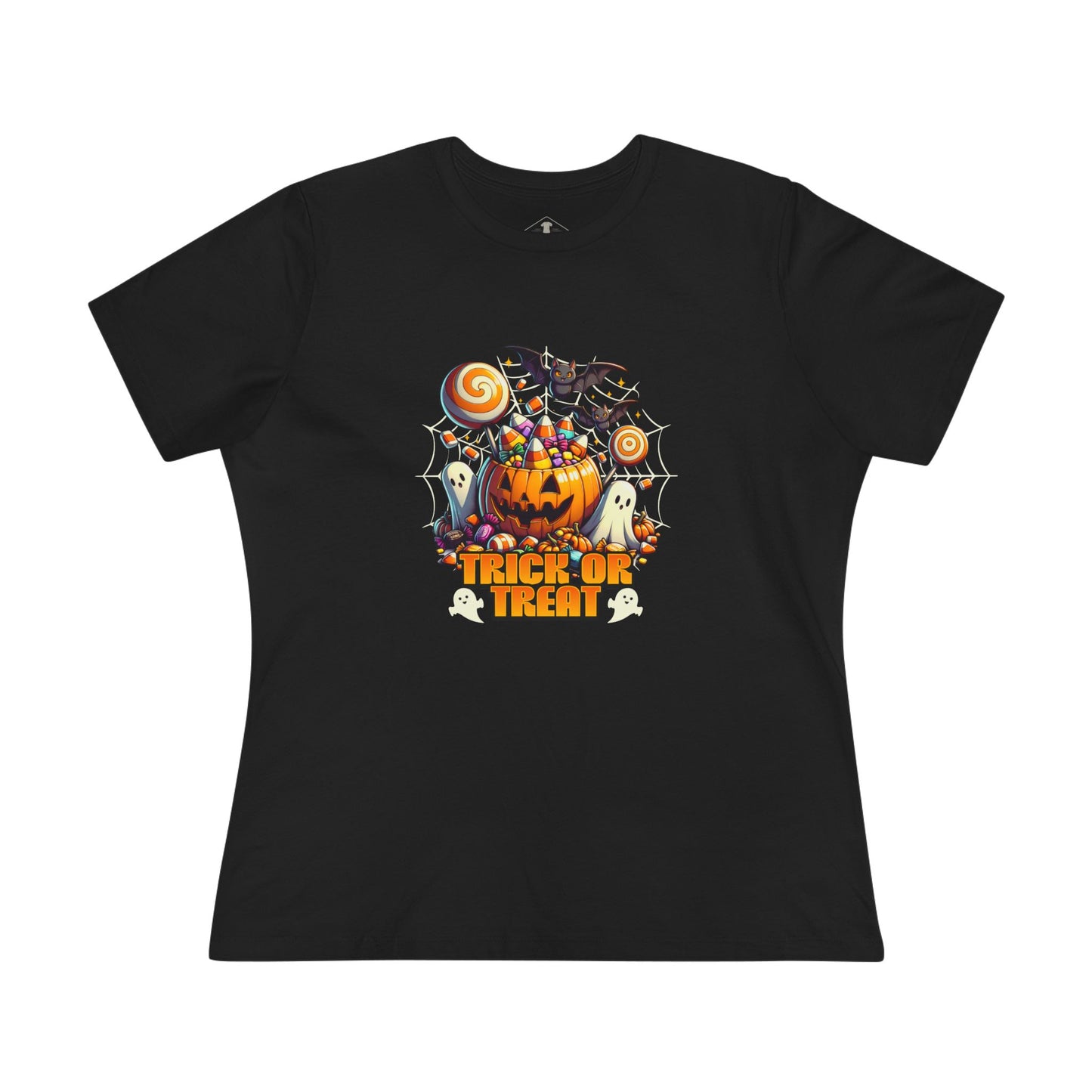 Trick Or Treat Halloween Collage Black Womens T-Shirt