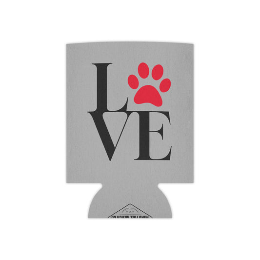 Paw Print Love Grey Koozie Can Cooler