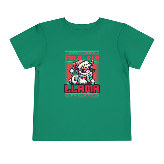 Fa La La La Llama Green Toddler T-Shirt