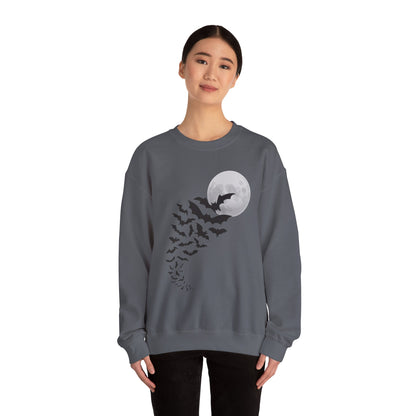 Bats & Moon Halloween Charcoal Sweatshirt